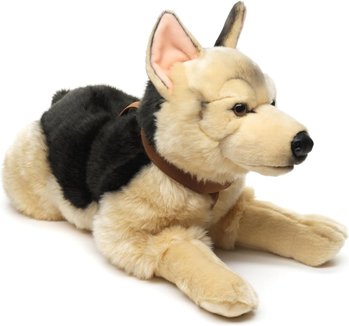 Uni-Toys - Deutscher Schäferhund, liegend (mit Geschirr) - 65 cm (Länge) - Plüsch-Hund, Haustier - P