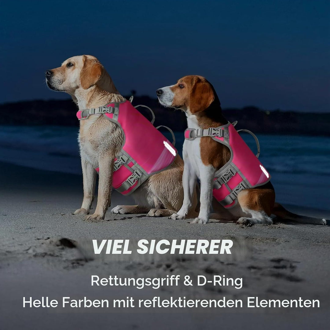 VIVAGLORY Hunde Schwimmweste Neoprene Hundeschwimmweste, S, Windrosa | Verstellbar &amp; Auftrieb for Hu