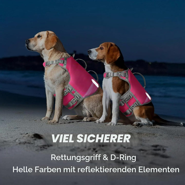 VIVAGLORY Hunde Schwimmweste Neoprene Hundeschwimmweste, S, Windrosa | Verstellbar &amp; Auftrieb for Hu