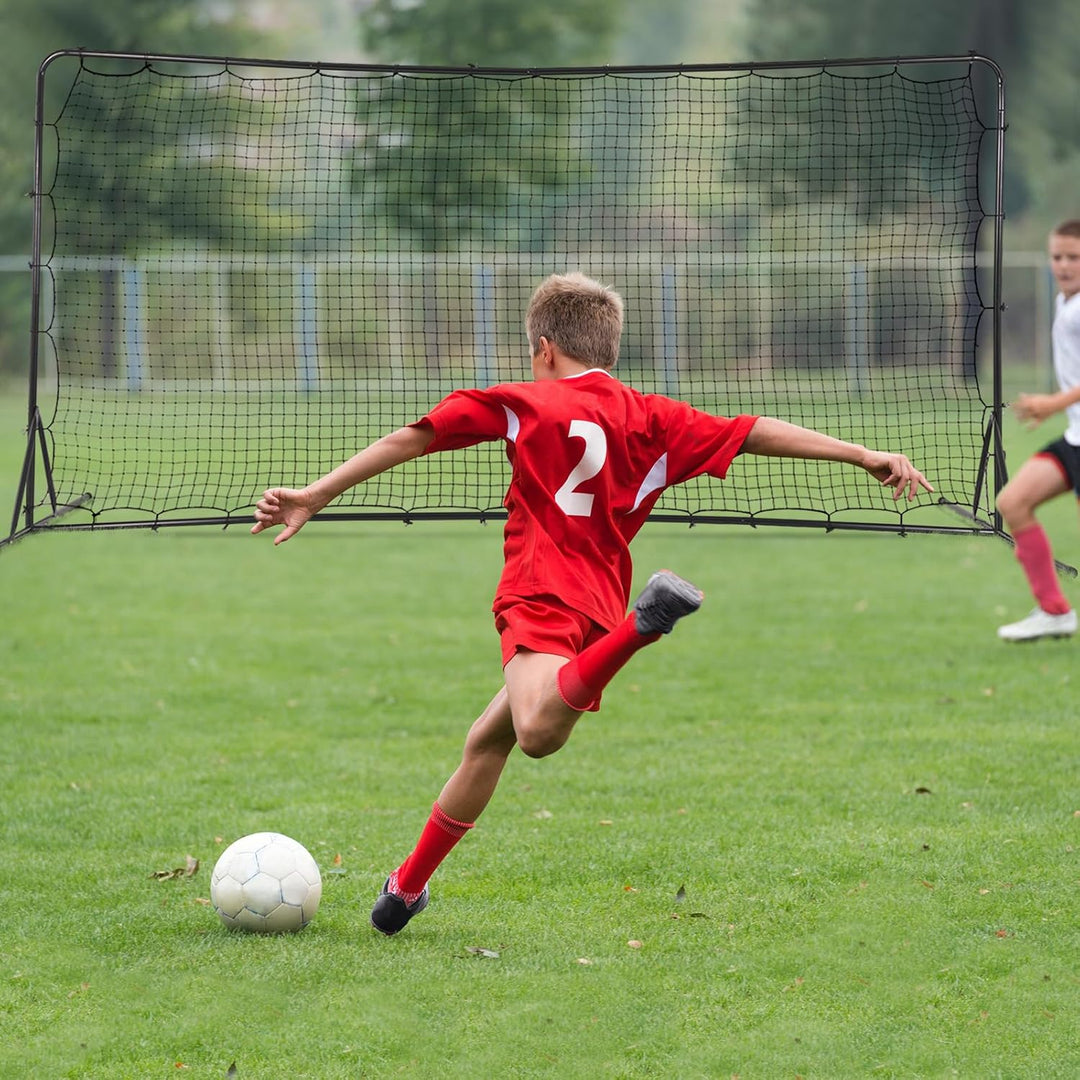 LIFEZEAL Fussball-Trainingsnetz, Rückprallnetz mit strapazierfähigem Netz, tragbares Fussballtor mit