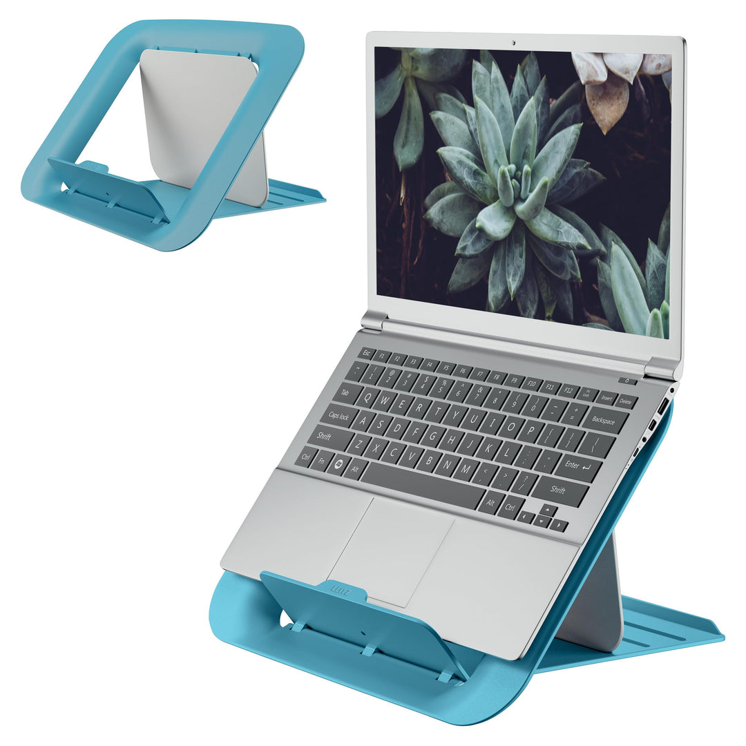 Leitz Höhenverstellbarer Laptopständer, Kompakte Laptop-Erhöhung mit 4 Höhen für 13“-15“ Notebooks,