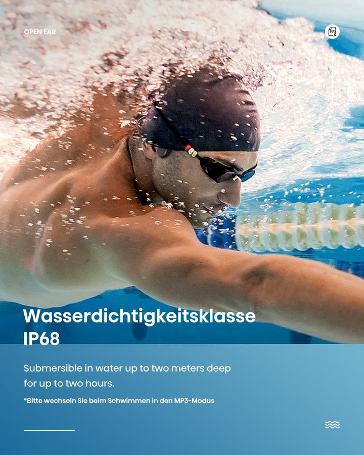 Guudsoud Kopfhörer Schwimmen,Knochenschall Kopfhörer Bluetooth,IP68 wasserdichte, mit MP3-Player 32G