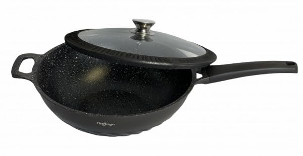 WOK Wokpfanne Pfanne mit Glasdeckel Induktion Ø 32 cm CF-DW32