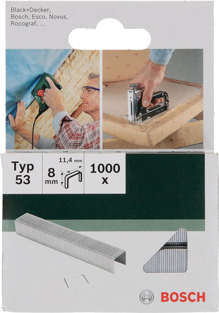 Bosch Akku Tacker PTK 3,6 LI (Integrierter Akku, 3,6 Volt, 30 Schläge/min, in Metalldose) & 1000x Ta