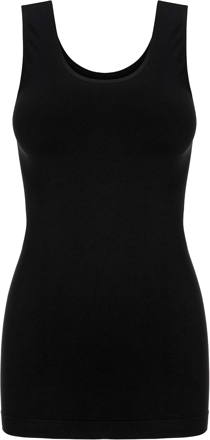 UnsichtBra 3er Pack Shape Damen Unterhemden Longshirt | Basic Wohlfühl Mikrofaser Damen Top ohne Büg