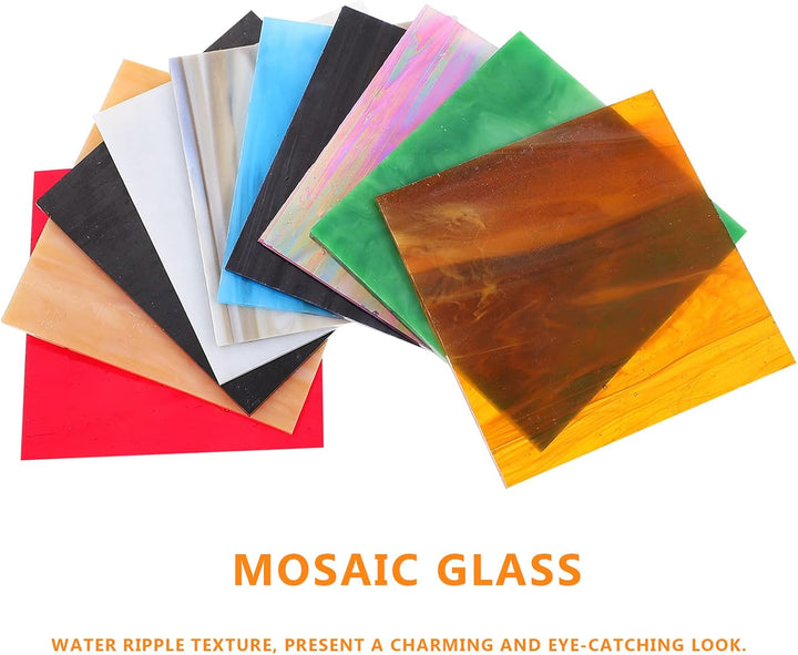 EXCEART Glasmalerei Blätter Kathedrale Glas Mosaik Fliesen Glas Packs Mosaik Kunst Glas für Handwerk