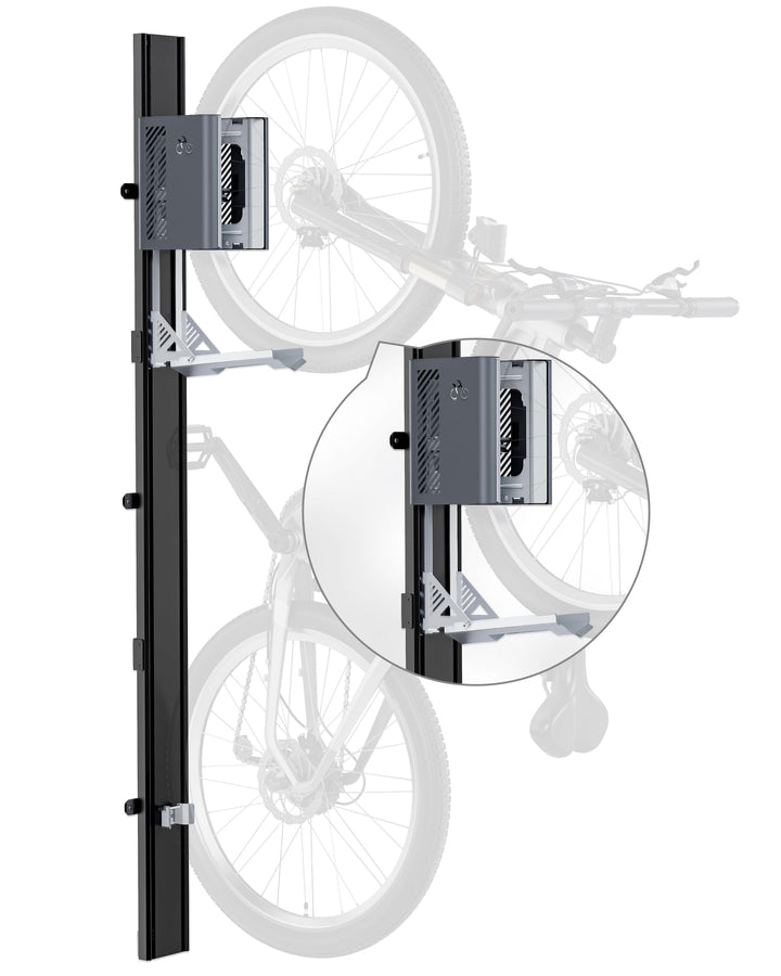 monTEK Automatischer Fahrradlift – Vertikaler Fahrradträger für schwere Fahrräder (bis 32 kg) – plat