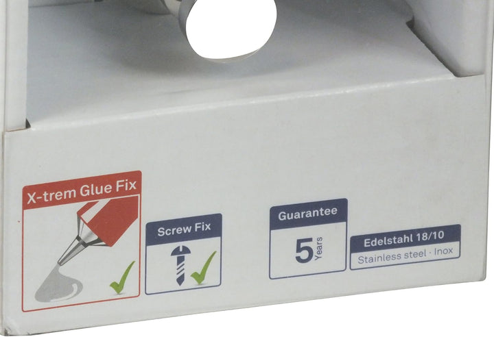 Kela 22680, Haken, Zum Kleben oder Bohren, Edelstahl 18/10, 3,5x 5x 6 cm, Lucido, Silber Glänzend Ha