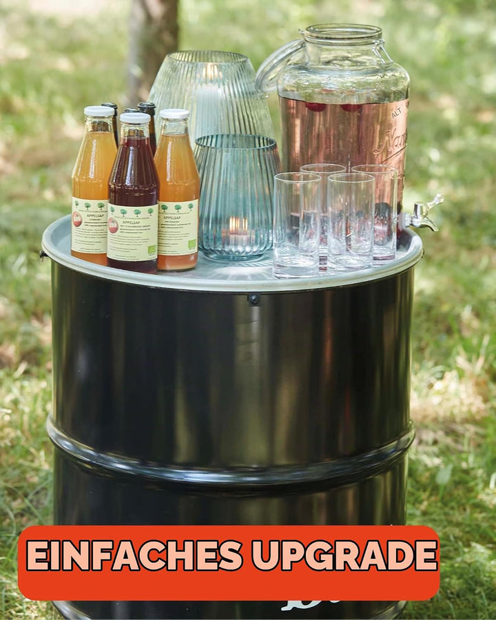 barbecook Edson Grilltonne, feuertonne mit grillplatte, Grillen für 10 Personen, Schwarz, 60x60x90cm