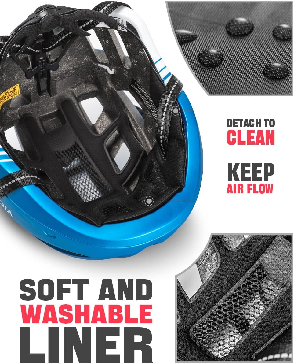 VICTGOAL Fahrradhelm Herren Damen MTB Helm mit Abnehmbarer Magnetische Schutzbrille Visier Atmungsak