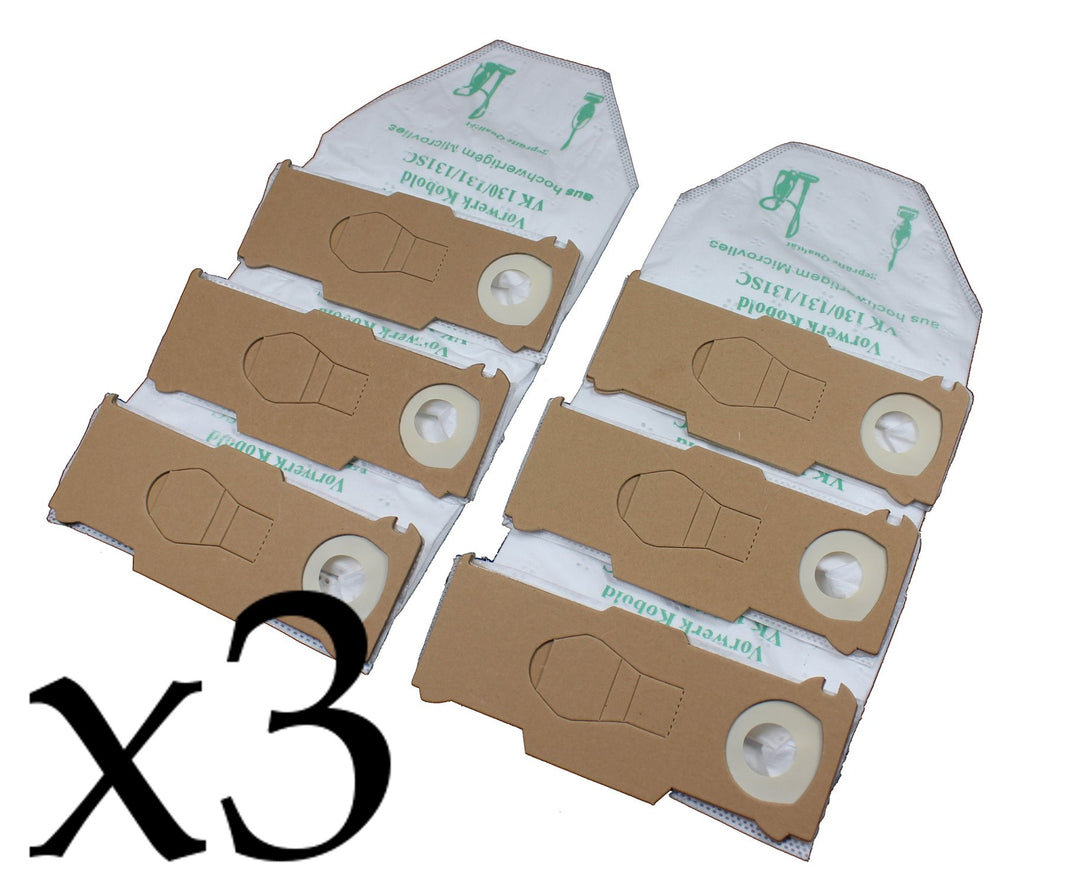 Vorratspackung 3x6 Staubsaugerbeutel Premium Vlies geeignet für Vorwerk Kobold 130, 131 und 131sc