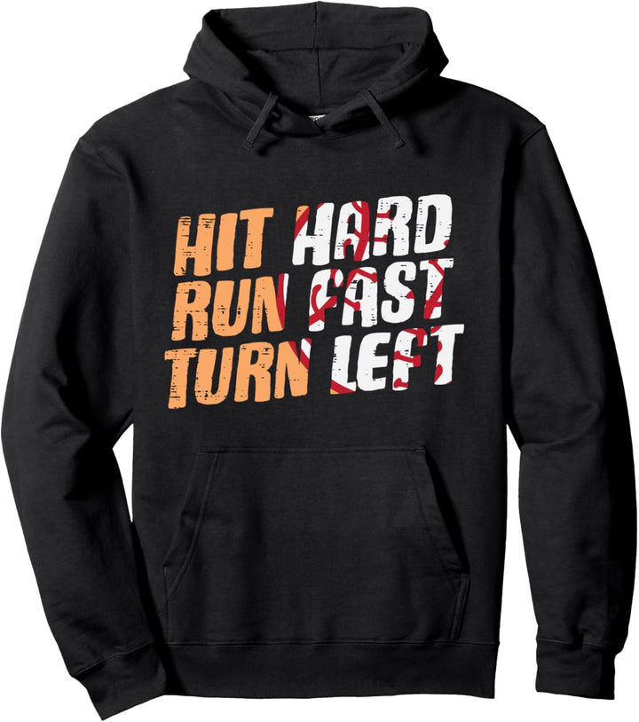 Hit Hard Run Fast Baseball Sports Player Team Men Women Kids Pullover Hoodie