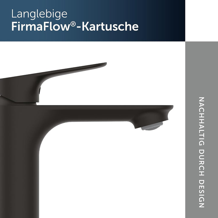 Ideal Standard Alero Waschtischarmatur, mit Garnitur, Höhe 100 mm – Schwarz Silk Black Push-Open Abl