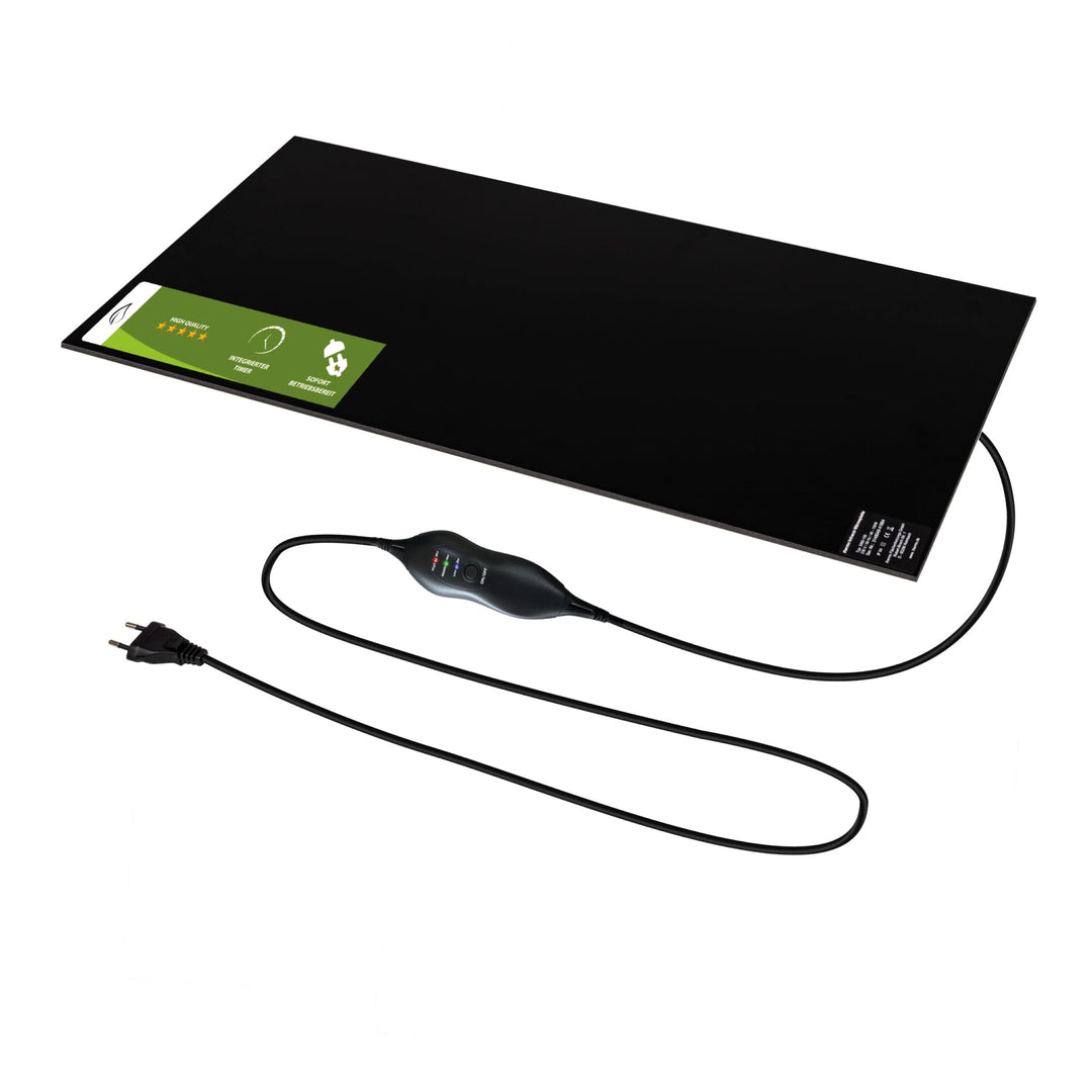 Infrarot Wärmeplatte Schreibtischheizung 30x60cm 150W mit Dimmer für stufenlose Regelung, IR Büro He