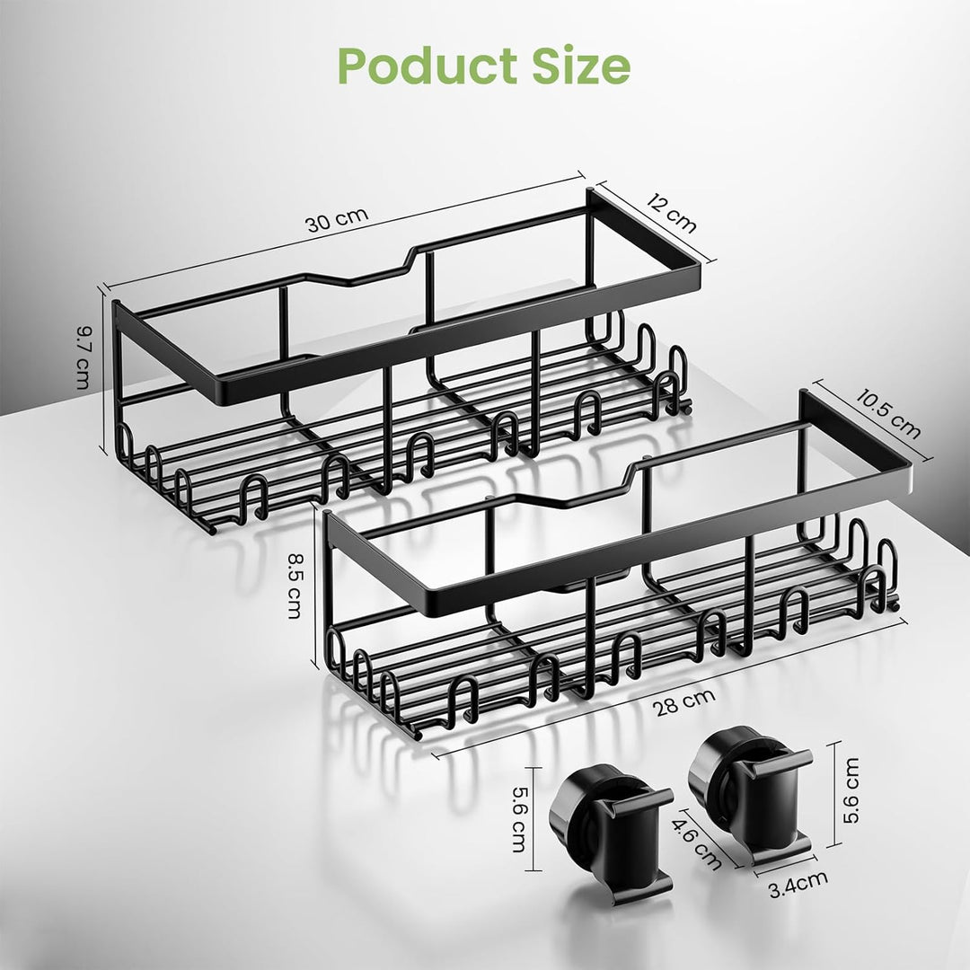 HouseUp Duschablage Ohne Bohren, 2 Stück Duschstangen-aufbewahrungsregal Edelstahl für 18 mm-25 mm D