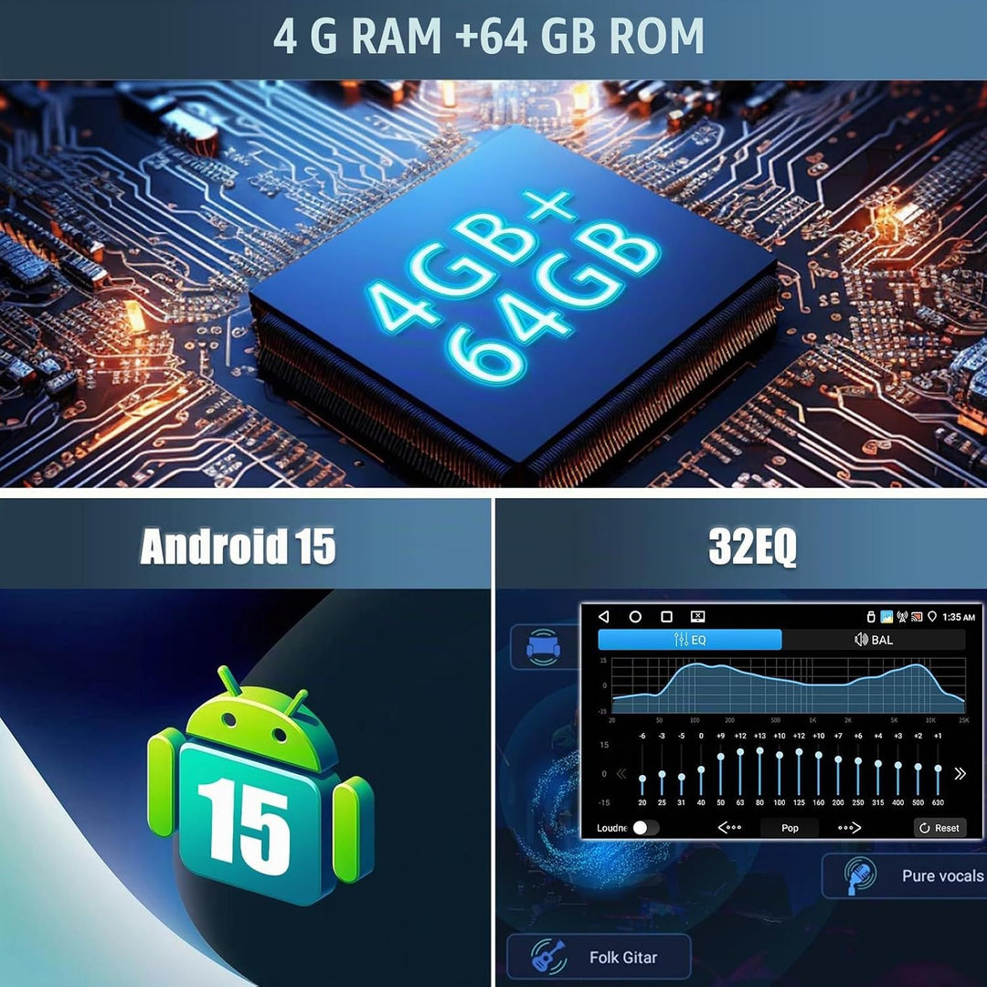 CAMECHO 4+64G Android 15 Navi Autoradio für VW Magotan/CC Passat B7 B6 2010-2014 mit Rückfahrkamera,