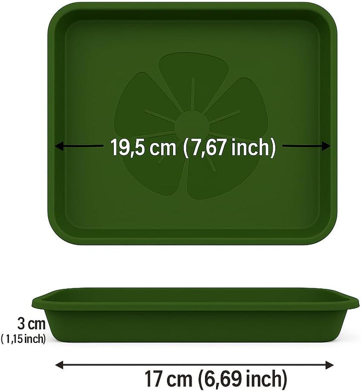 Home Garden Ornaments – Quadratische Blumentopf-Untersetzer, Set aus 5 eckigen Auffangschalen für Pf