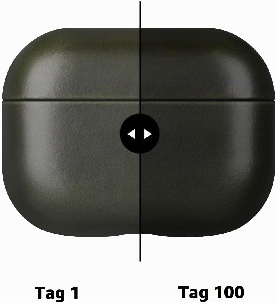 Maogoam für AirPods 4. Generation Fall Leder, Echtes Kristall Öl Wachs Rindsleder Fall Abdeckung für