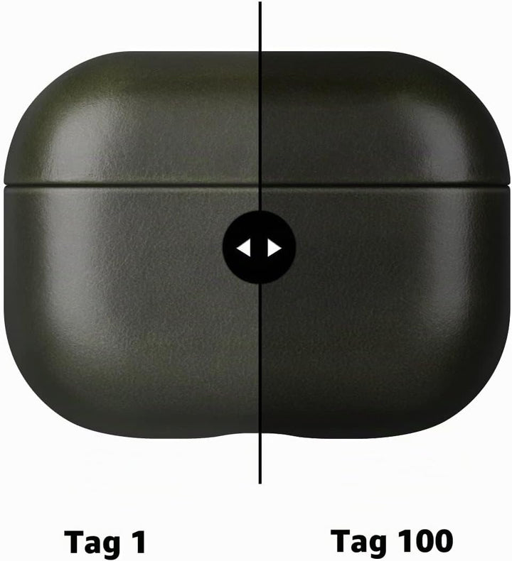 Maogoam für AirPods 4. Generation Fall Leder, Echtes Kristall Öl Wachs Rindsleder Fall Abdeckung für