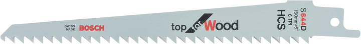 Bosch Professional 100 Stück Säbelsägeblatt S 644 D Top for Wood (für Holz, 150 x 19 x 1,25 mm, Zube