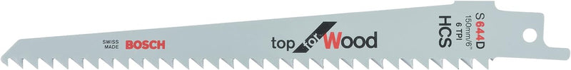 Bosch Professional 25 Stück Säbelsägeblatt S 644 D Top for Wood (für Holz, 150 x 19 x 1,25 mm, Zubeh