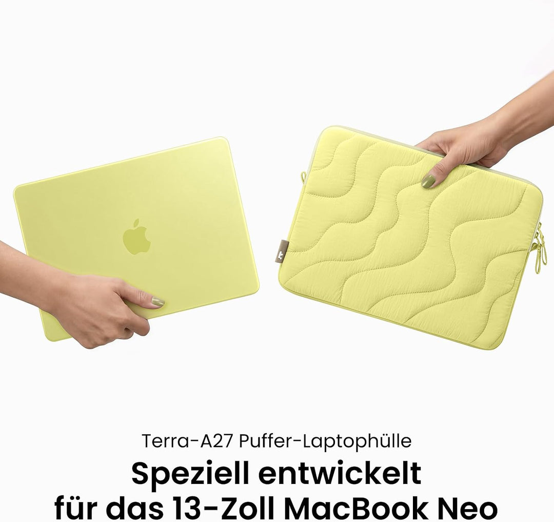 tomtoc 360° Gepolsterte MacBook Neo Tasche für 13 Zoll MacBook Neo A18 Pro | Gesteppte Hülle für 13