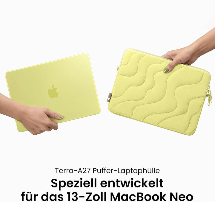 tomtoc 360° Gepolsterte MacBook Neo Tasche für 13 Zoll MacBook Neo A18 Pro | Gesteppte Hülle für 13