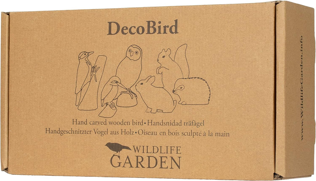 WILDLIFEGARDEN Wildlife Garden WG466 DecoBird Rabe - Handgeschnitzter Dekorative Vogel aus Holz - Gr