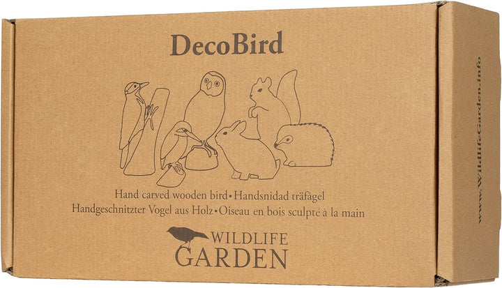 WILDLIFEGARDEN Wildlife Garden WG466 DecoBird Rabe - Handgeschnitzter Dekorative Vogel aus Holz - Gr