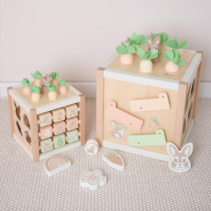 Bieco Motorikwürfel Hase Fine XXL nachhaltiges Holz FSC® | Spielwürfel Baby | Motorikwürfel ab 1 Jah