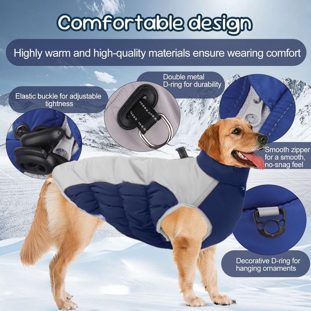 Hundemantel Grosse Hunde, XL - 5XL Wintermantel Hund Schnee Geeignet, Reflektierende, Wintermantel H