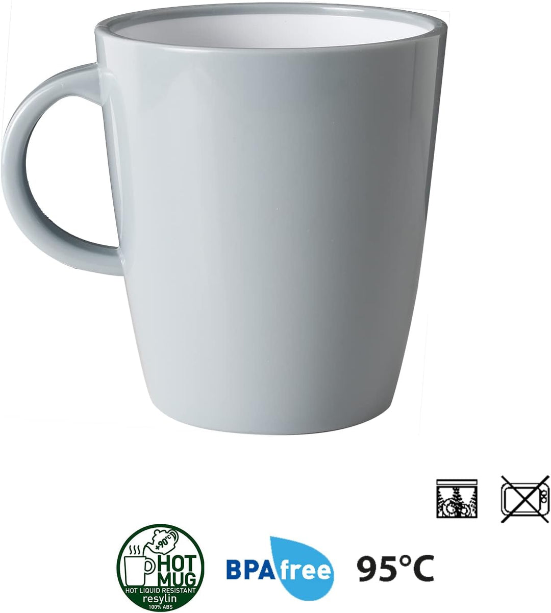 BRUNNER - Campinggeschirr Melamin (Set: 8, 12, 16 oder 40 Teilig), 2-4 Personen - Pearl - Hochwertig