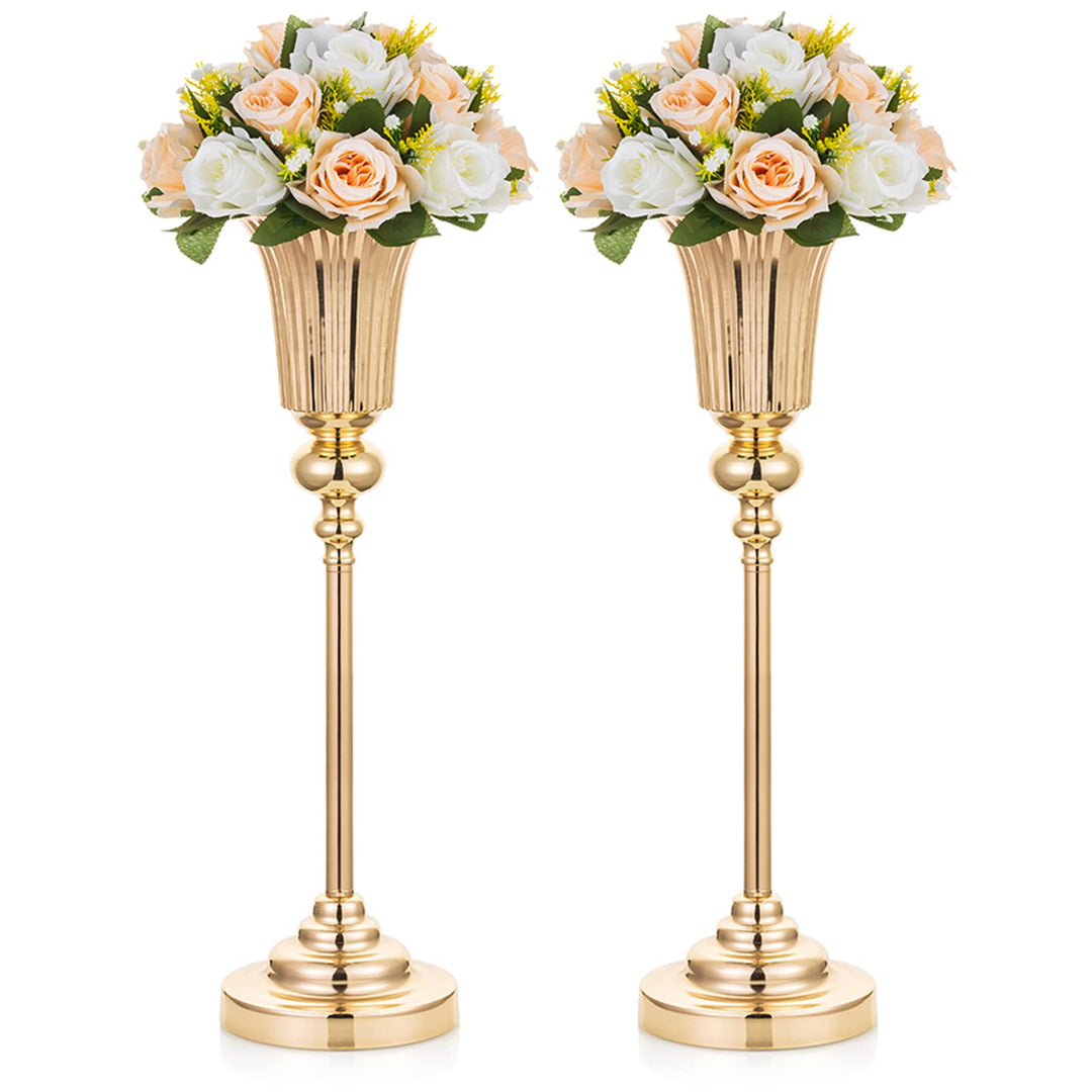 2 Stücke 54.6cm Höhe Metall Hochzeit Mittelstücke Vase, Metall Trompete Vase, Strasse Führen für Hoc