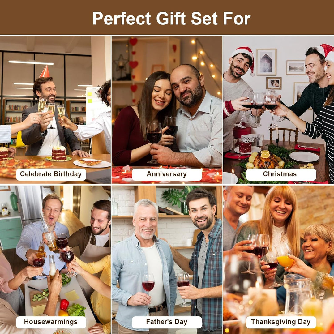 Korkenzieher Wein Set, 8 Stück Manueller Weinöffner Sommelier-Sets, Edelstahl Rotwein Flaschenöffner