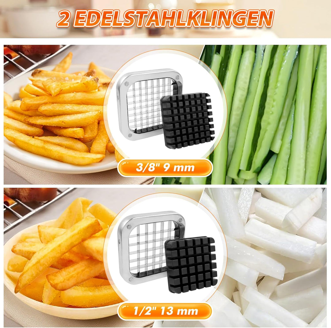 Anatole Pommesschneider Professioneller mit 13mm 9mm Klingen aus Edelstahl Kartoffelschneider Pommes