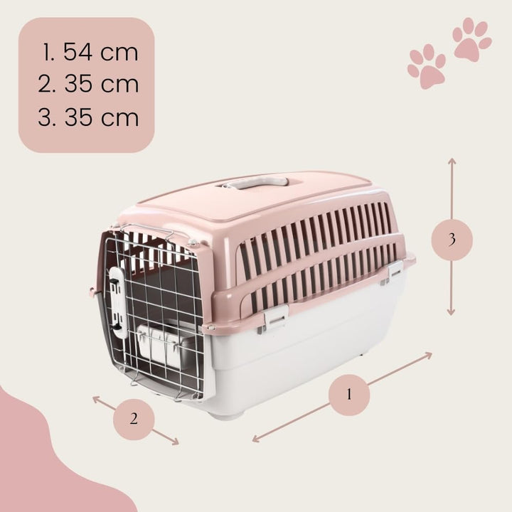 2er Set Transportbox IATA Flugbox Flugzeug Hundebox Hunde Transportbox Katze Gross für 2 Tiertranspo
