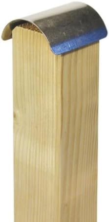 Alberts 205638 Pfostenkappe für abgerundete Holzpfosten | Edelstahl | 90 x 90 mm (Packung mit 2), 90