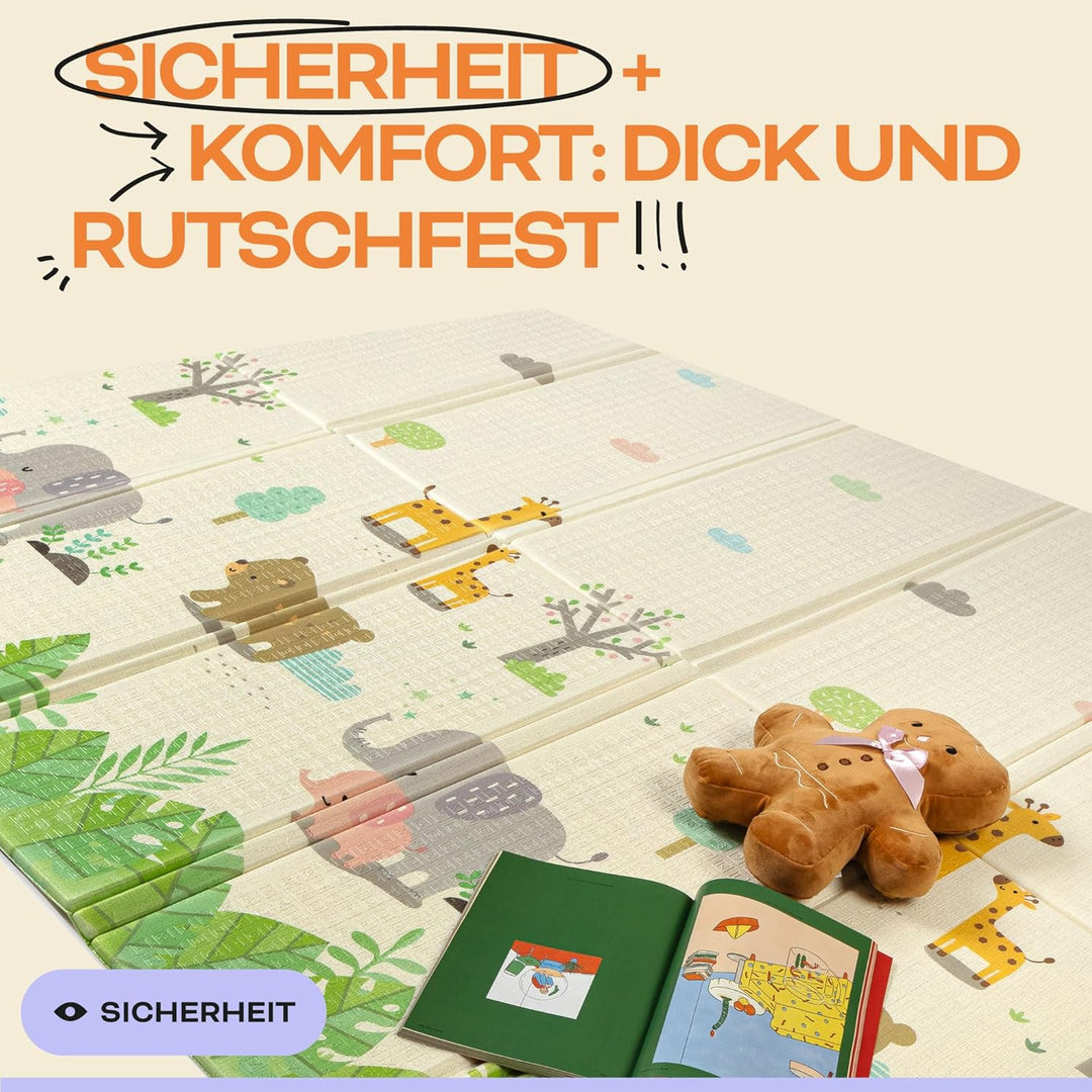 Baby-Spielmatte, faltbar, sensorisch, wasserdicht, ungiftig, wendbar. Vielseitige Matte, perfekt zum
