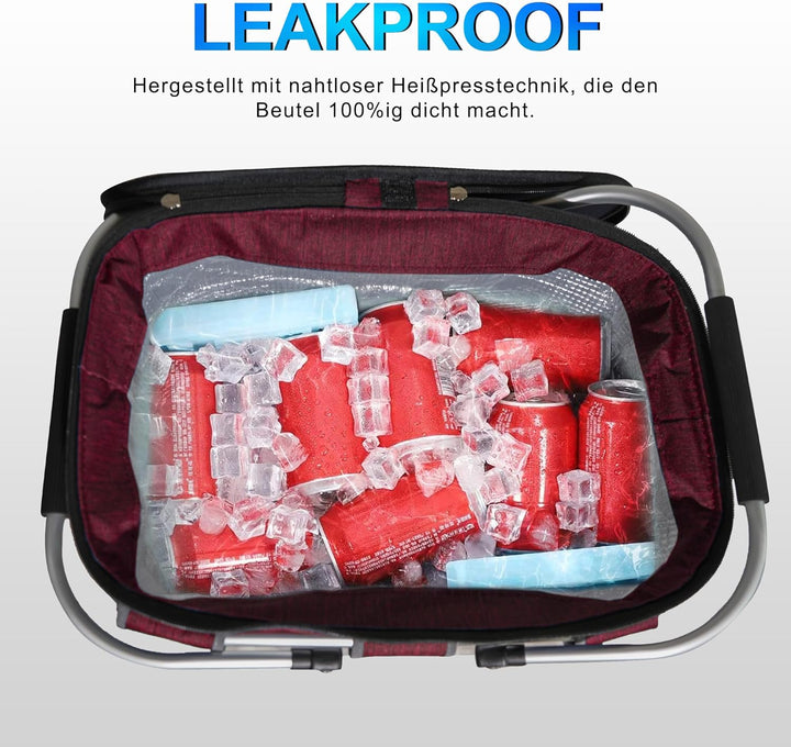 Einkaufskorb Kühltasche Gross Isolierkorb KüHlkorb KüHltasche Picknickkorb Picknicktasche mit Zwei G