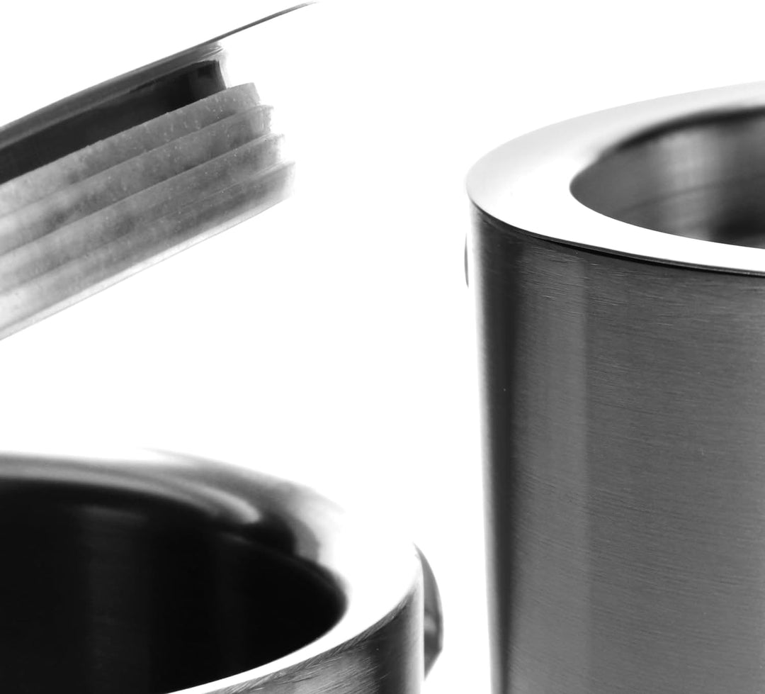 com-four® EIS-Eimer aus Edelstahl - Eiswürfel-Behälter doppelwandig mit Deckel, Henkel und Zange - S