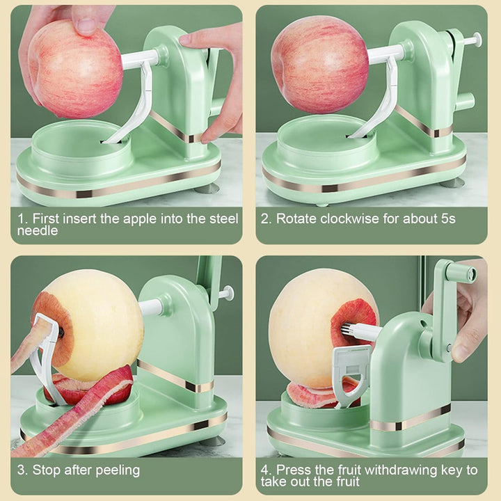lyrlody Apfelschäler mit Handkurbel, Obstschäler aus Edelstahl und PP, Dünnschäler (hellgrün), Hellg