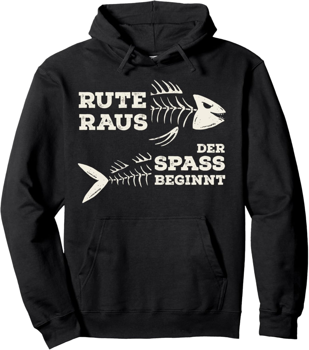 Lustiges Angeln Rute Raus Der Spass Beginnt Angler Geschenk Pullover Hoodie