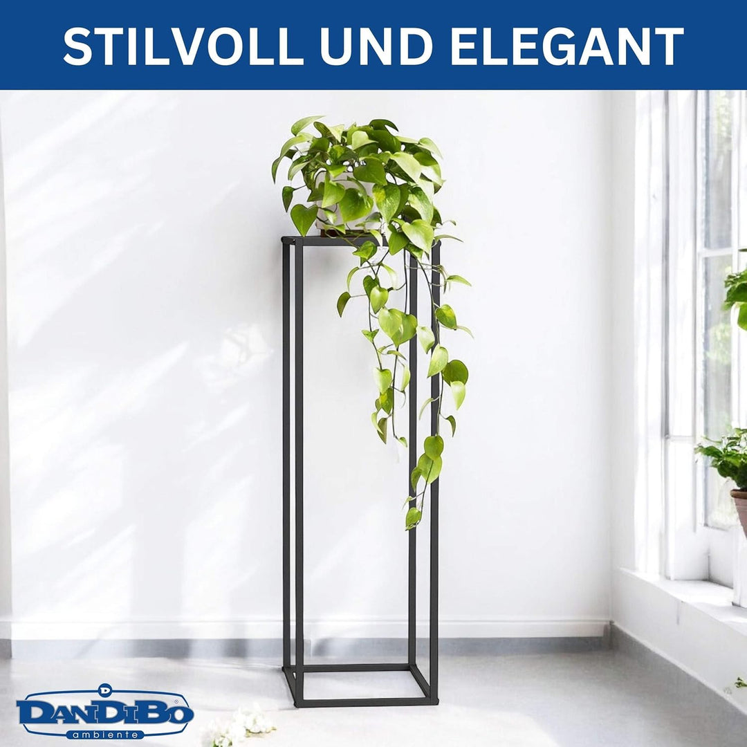 DanDiBo Pflanzenständer Metall Schwarz Eckig 100 cm 96589 Beistelltisch Hoch Blumenhocker Blumenstän