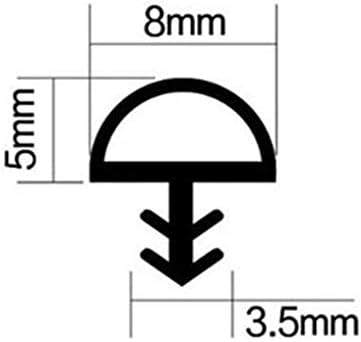 CGC8 Türdichtung Dichtprofil Für Holztür Zarge Zargendichtung 25M,Weiss,5 * 8 * 3.5mm 5*8*3.5mm Whit