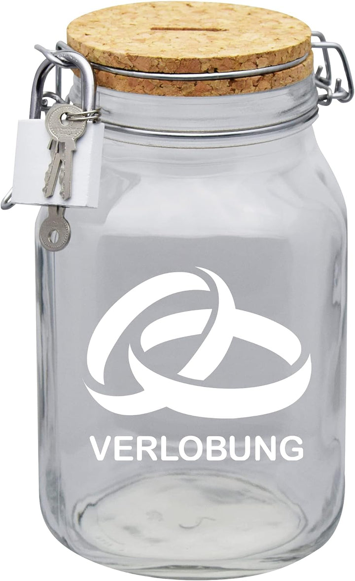 Spardose Verlobung Geld Geschenk Idee Transparent XL
