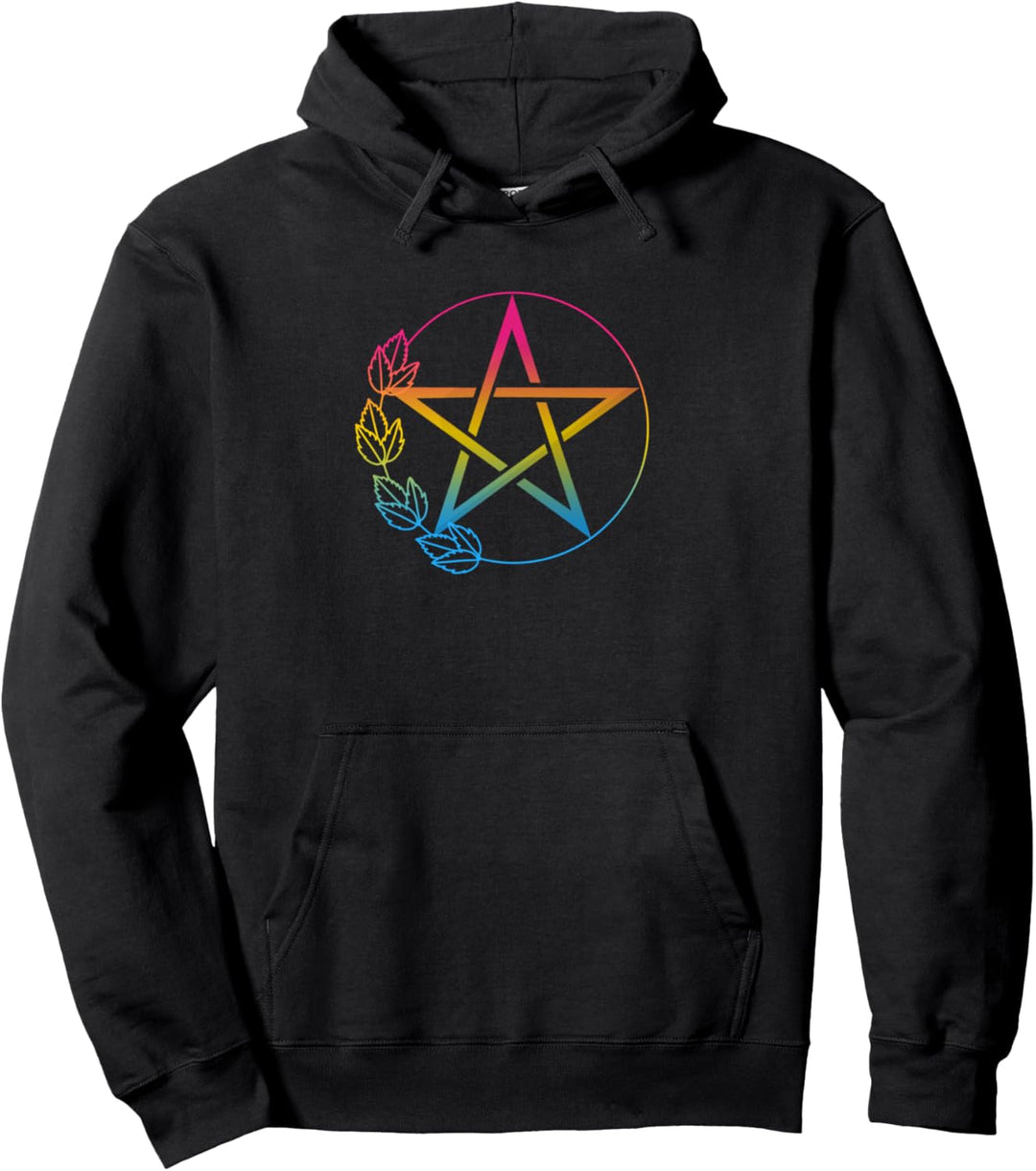 Pansexual Pentagramm Wiccan Pagan Pan Pride Flagge Floral Pullover Hoodie