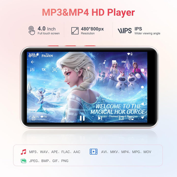 192GB MP3 Player mit Bluetooth und WiFi, tragbarer Spotify MP3-Player mit Android 13.0, RAM:4GB, Oil