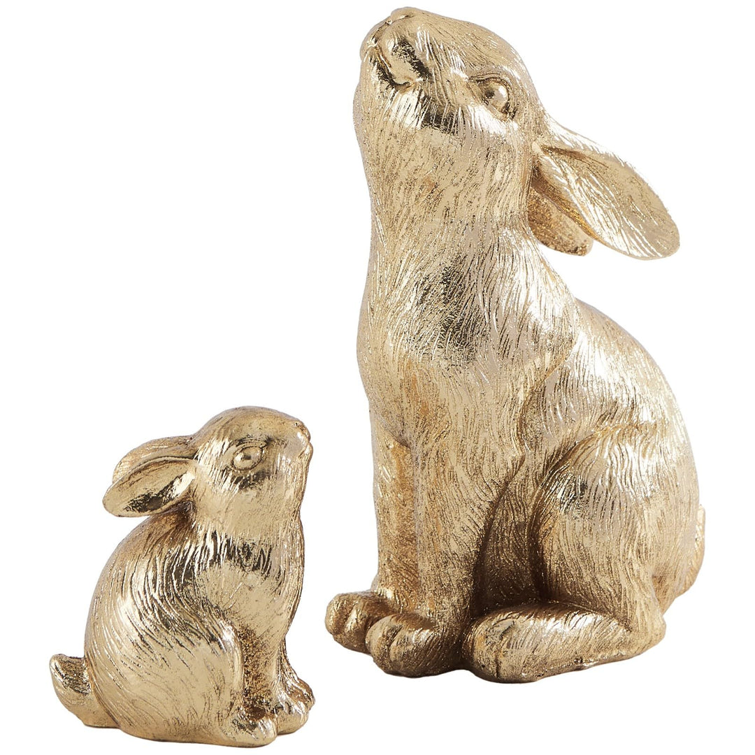 2 Stück Osterhasen Figuren Gold Home Decor Harz Kaninchen Statue Ostern Tisch Dekor Kaninchen Figure