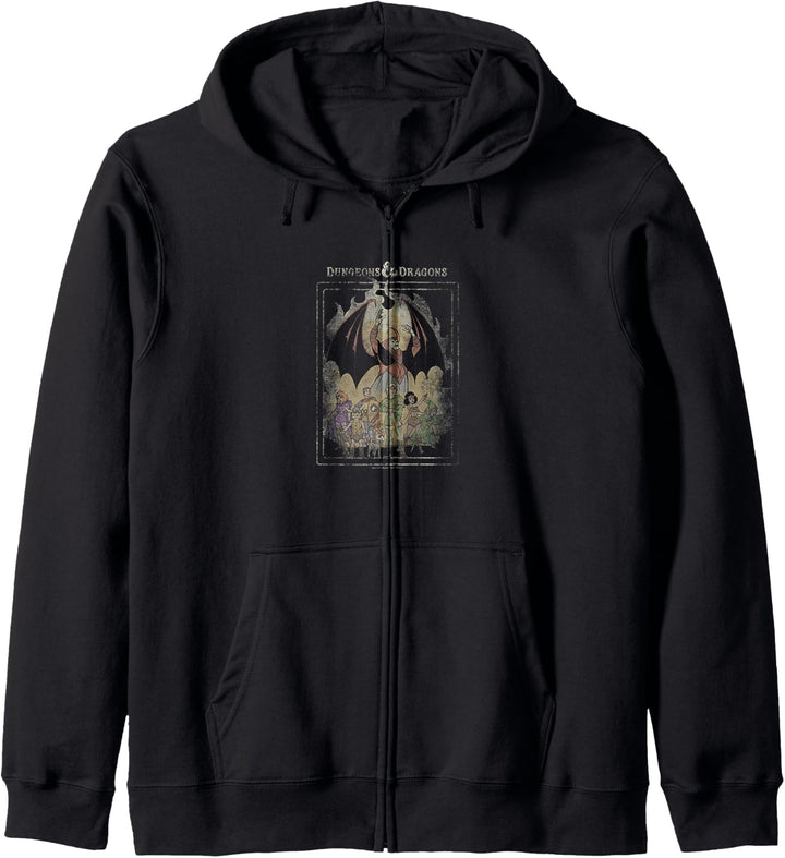 Dungeons &amp; Dragons Group Shot Retro Flames Kapuzenjacke