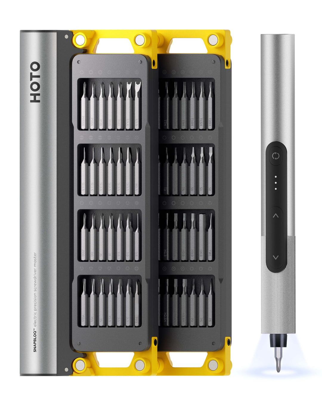 HOTO SNAPBLOQ™ S-A01 Mini Elektro Schraubendreher Set, Magnetische Präzisions-Schraubendreher Kit, 3